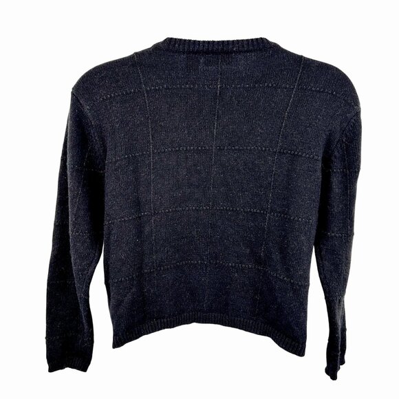 CROFT & BARROW PETITE DK GRAY CHRISTMAS HOLIDAY CARDINAL WREATH + CARDIGAN SWTR - Picture 4 of 5